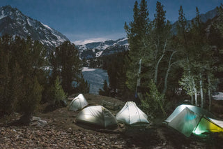 Tent camping lit with Luci Lanterns